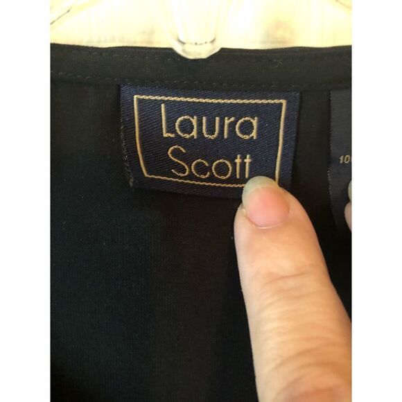 Laura Scott Black Ruffled Blouse 14 - Picture 6 of 10